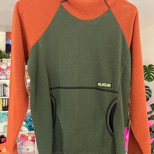 Melanzana Women's Green and Orange Sweater